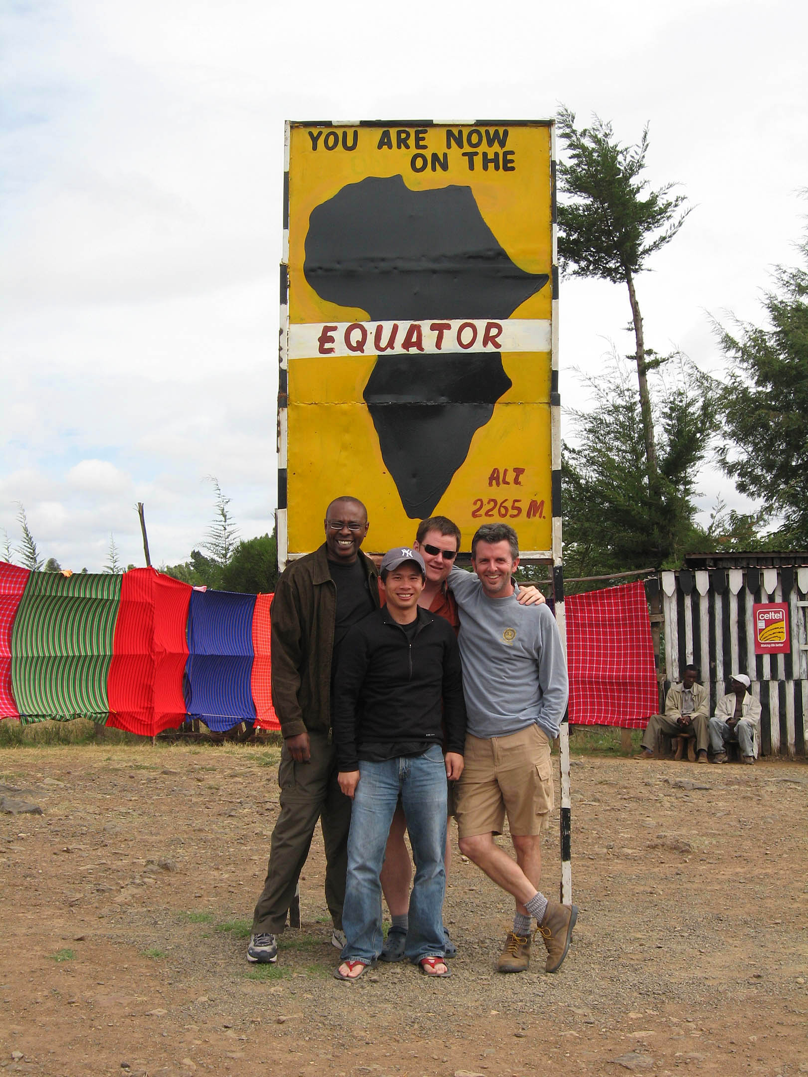 Travelers at the Equator in Kenya